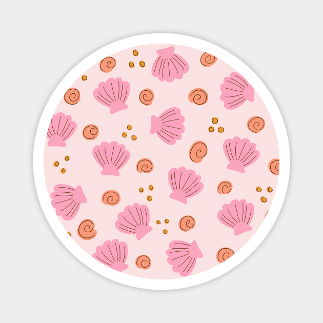 Seashells from the beach - Pink Magnet by Natalisa